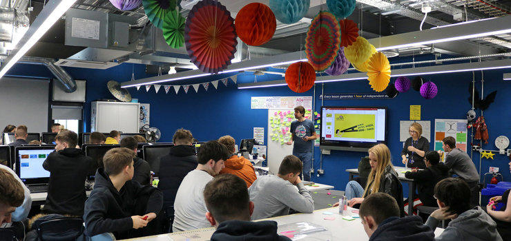 Image of UCLAN lead workshop with graphic design students