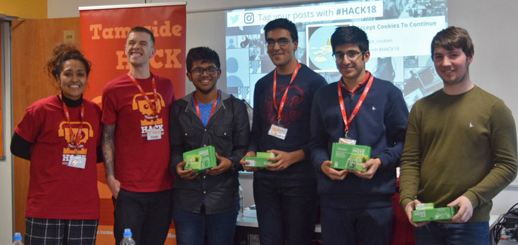 Image of Computer Science students 'Best in Show' at Tameside Hack